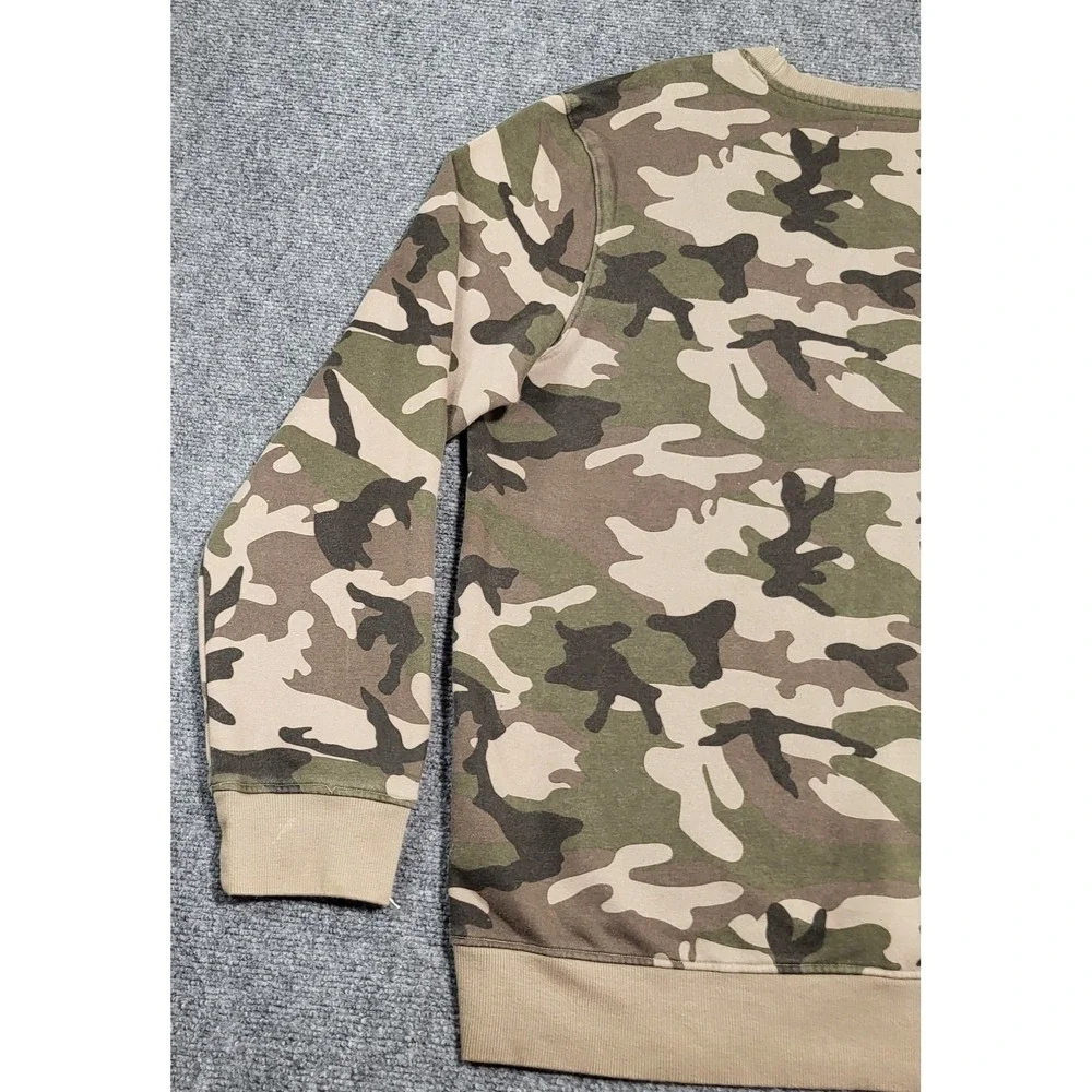 True Religion Camo Crewneck Sweatshirt Men's Green Military Pullover Sz X-Large